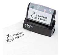 Wanapix Sellos Textiles Personalizados para Ropa de Niños con Nombre y Dibujo | Incluye Tinta para 10.000 disparos | para Guardería (1,8x5,1 cm)