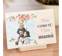 Wanapix | Tarjeta Personalizada Día de la Madre | Madera | Regalo Original Mujer | Regalo para Mama/Cumpleaños | 18x13cm | Nadie como tú