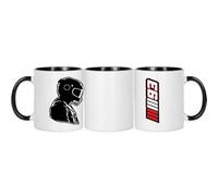 Wanapix |Taza cerámica Moto GP | Regalos Frikis del Motor| 325 ml | Taza M.Márquez | Apta para Lavavajillas y Microondas | Asa e Interior color Negro