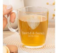 Wanapix | Taza de Té Personalizada con Nombre Grabado | Tazas de Cristal para infusiones | Capacidad 25 cl | Vidrio templado extra resistente | Aptas para Lavavajillas y Microondas | Love Floral