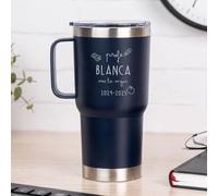Wanapix | Taza Térmica Personalizada de Doble Capa | Capacidad 600 ml | Color Azul | Conserva Frío y Calor durante Horas | Grabado con Nombre y Textos | Regalos para Profesores | Profe Eres la Mejor