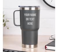 Wanapix | Taza Térmica Personalizada de Doble Capa | Capacidad 600 ml | Color Gris | Conserva Frío y Calor durante Horas | Grabado con Nombres o Textos | Regalo Original | 100% Personalizado