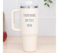 Wanapix | Taza Térmica XL Personalizada de Doble Capa | Capacidad 1,2 L | Conserva Frío y Calor Horas | Color Blanco | Personaliza mediante Grabado | 100% Personalizado