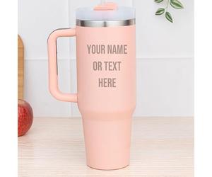 Wanapix | Taza Térmica XL Personalizada de Doble Capa | Capacidad 1,2 L | Conserva Frío y Calor Horas | Color Rosa | Personaliza mediante Grabado | 100% Personalizado