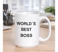 Wanapix | Taza World’s Best Boss | Tazas Originales para Regalar XL | Regalo Original y Divertido Amigo Invisible | Apta para Lavavajillas | Capacidad de 440ml
