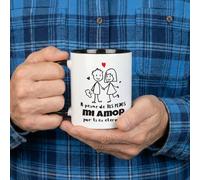 Wanapix | Tazas Cerámica San Valentín| Regalos para Día de los Enamorados| Taza regalo enamorados| 325 ml | Tus pedos apestan, pero hasta que no me maten, te amaré para siempre