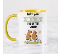 Wanapix | Tazas Cerámica San Valentín| Regalos para Día de los Enamorados| Taza regalo enamorados| 325 ml | With you until the end of the world