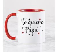 Wanapix | Tazas Día del Padre de Cerámica | Taza regalo para Papá | 325 ml | Color Rojo | Te quiero papá
