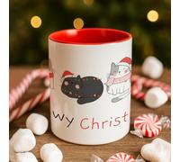 Wanapix | Tazas Navidad de Cerámica | Regalos pareja y Amigos | Taza Navideña/amigo invisible/invierno | Taza para bebidas calientes | 325 ml | Meowy Christmas