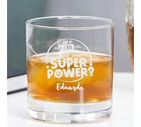 Wanapix | Vaso de Whisky Personalizado con Nombre | Vaso Cristal Grabado | Regalo Dia del Padre | 38 cl | Apto para Lavavajillas | Super Papa