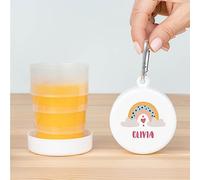 Wanapix | Vaso Niña infantil | Vaso Personalizado con Nombre | Vasos de Plástico Plegable | Vuelta al Colegio/Guardería | Sin BPA |Vaso Infantil | 220ml | Arcoiris