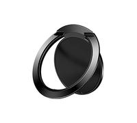 WanBeauty Soporte para teléfono celular universal ultra delgado metal redondo anillo de dedo soporte soporte compatible con todos los teléfonos inteligentes negro