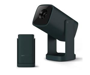 Wanbo Cube 1 Mini Proyector Portátil Compatible con Android TV, Soporte 1080P, 200 ISO Lúmenes, Enfoque Eléctrico, Asistente de Voz, 5G WiFi, Rotación 360°, Proyector de Cine En Casa/Exterior