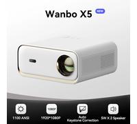 Wanbo-Proyector X5 4K, 1080P, 20000 lúmenes, 1100ANSI, Android 9,0, banda Dual, Wifi, 6, para oficina y cine en casa White