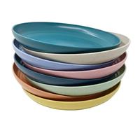 WANBY Platos de plástico ligeros irrompibles, no tóxicos, aptos para lavavajillas y microondas, saludables (8 unidades, 25,4 cm)