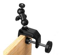 WANBY Soporte de abrazadera de doble cabeza de bola con soporte de abrazadera de cámara para equipo de cámara DSLR, monitor LCD, luces de flash LED