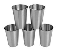 WANBY Vasos de acero inoxidable de 500 ml, irrompibles y reutilizables, ecológicos, saludables, para jugo de leche y agua, aptos para lavavajillas (5 unidades)