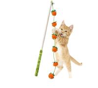 Wand Cat Toy - 15,7 pulgadas Wooden Fruit Shape Teaser, Anti Slip Handle Pet Exercise Toys, Interactive Kitten Play Stick | Suitable for Teeth Grinding Training Park Outdoor Activities, 40 cm