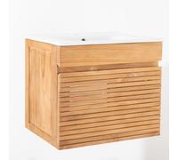 Wanda Collection Mueble baño de teca y cerámica L 60 cm