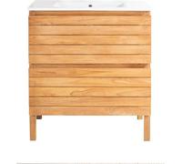 Wanda Collection Mueble baño de teca y cerámica L 80 cm