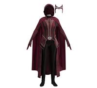 Wanda Maximoff - Disfraz de bruja escarlata, cosplay, Wanda Vision, capa superior, accesorio para la cabeza, traje de Halloween para adultos y niños