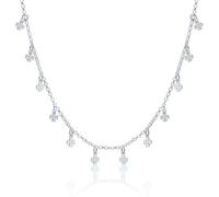 WANDA PLATA Collar Gargantilla Tréboles para Mujer Chica Joven Plata de Ley 925, Amuleto Suerte, Fortuna, Joyería de Moda en caja de Regalo