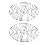 Wandefol 2pcs Rejilla para Enfriar, Estante de Enfriamiento Redondo, Rejilla Enfriadora, Rejilla Enfriadora Repostería para Bizcocho Tarta Asado Antiadherente Ø 30cm Acero Inoxidable Lavado Fácil