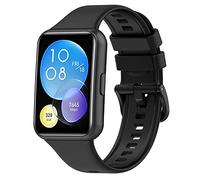 Wandeful Correa para Huawei Watch Fit 2 Pulsera, Huawei Watch Fit 2 Active/Classic/ Elegant Pulsera, Coloridos Reloj Silicona Reemplazar Banda Pulsera (Negro)