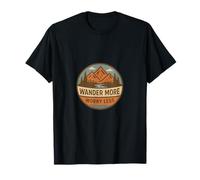 Wander More Worry Less Montañas Naturaleza Camiseta