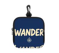 Wander Script Word - Pequeña bolsa impermeable con cremallera, bolsa de almacenamiento de neopreno para auriculares, funda con clip para llavero