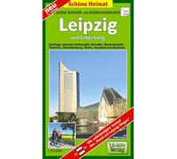 Wander- und Radwanderkarte Leipzig und Umgebung: Ausflüge zwischen Schkeuditz, Brandis, Markranstädt, Thallwitz, Markkleeberg, Rötha, Naunhof und Rackwitz. 1:35000