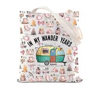 Wander Years Camper Inspire - Bolsa de mano para aventura, regalo de vida al aire libre, caravana, viaje por carretera, bolsa de hombro para acampar, Wander-t Reino Unido, INCHES