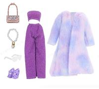 WanderGo 23 piezas de ropa y accesorios para muñecas, incluye 5 juegos de moda para muñecas, suéteres, pantalones, faldas lápiz, sombreros, gafas de sol, zapatos, collares, bolsos, para muñecas de