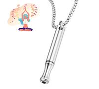 WanderGo Collar de respiración, 1 collar de ansiedad de color plateado, collar de metal para aliviar el estrés para meditación, ejercicios de respiración, alivio del estrés, Metal, No es una piedra