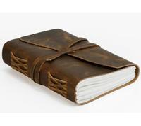 WANDERINGS Cuaderno de Cuero Vintage - 5x7 Pulgadas - Paginas en Blanco - Cuaderno de Escritura de Cuero Antiguo Hecho a Mano - Un Gran Regalo para Escritores, Poetas y Viajeros