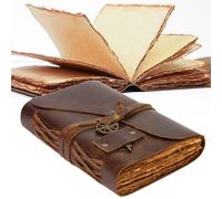 Wanderings Diario de Cuero Vintage - 13x18 cm - Cuaderno Antiguo Hecho a Mano con Encuadernación en Leather - Cuaderno Vintage para Diario, Libro de Sombras, Escritura, Dibujo