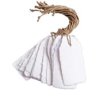 Wanderings Etiquetas Blancas con Borde Irregular - 9,5 x 4,5 cm - Paquete de 25 - Ideal para Etiquetas de Precio o Regalo, Artes, Manualidades, Tarjetas de Lugar, de Nombre - Papel Grueso 150 GSM