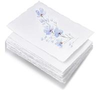 Wanderings Papel A4 Hecho a Mano Blanco con Borde Crudo - 21x30 cm - Grueso 150 GSM - Paquete de 50 - Hojas de Algodón para Acuarela/Técnica Mixta - Pintura, Dibujo, Papelería