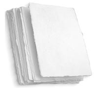 Wanderings Papel Blanco de Borde Crudo Hecho a Mano - 10,5x15 cm - Paquete de 50 - Papel para Acuarela/Medios Mixtos - Reservacion, Invitaciones, Tarjetas de Felicitación, Manualidades, Grueso 150 GSM