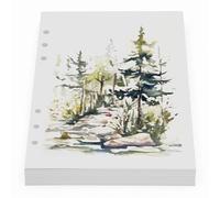 Wanderings Papel para Acuarela A5-300 GSM Recarga de 6 Anillas - 8,3 x 5,6" / 21 x 14 cm - 30 Hojas, 60 Páginas (Doble Cara) - Hojas Blancas Gruesas Sin Líneas - Compatible con Filofax A5, 6