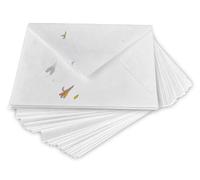 Wanderings Sobres Blancos Hechos A Mano Con Pétalos De Flores Reales - 13 X 18 Cm - Paquete De 25 - Para Anuncios, Invitaciones De Boda, Tarjetas De Felicitación, Manualidades - Grueso 150 GSM