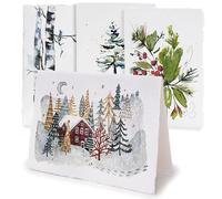 WANDERINGS Tarjetas de felicitación y sobres en blanco hechos a mano con arte de invierno, papel grueso de 300 g/m², 20 tarjetas para invitaciones, agradecimiento, recuperarse y tarjetas de cumpleaños