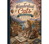 Wanderlust Cats: A Cozy Travel Coloring Book for Adults