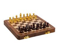 WANDERLUST DECO Ajedrez magnético Plegable de Madera marrón 25x25x3
