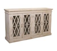 WANDERLUST DECO Aparador de Madera y Cristal Artesanal Blanco