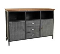 WANDERLUST DECO Aparador de Metal y Madera Negro 121,5x36x82,5