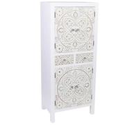 WANDERLUST DECO Armario de Madera de 2 cajones y 4 Puertas 50x34,5x121