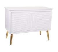 WANDERLUST DECO Banqueta baúl de Madera Blanca 83x41,5x62,5
