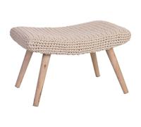WANDERLUST DECO Banqueta de Madera y Algodón 67x30x43h cm - Asiento Decorativo y Funcional para Sala de Estar Pasillo o Entrada, Banqueta Moderna y Acogedora