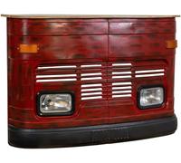 Wanderlust deco Barra botellero furgoneta de madera y metal roja 153x47x105